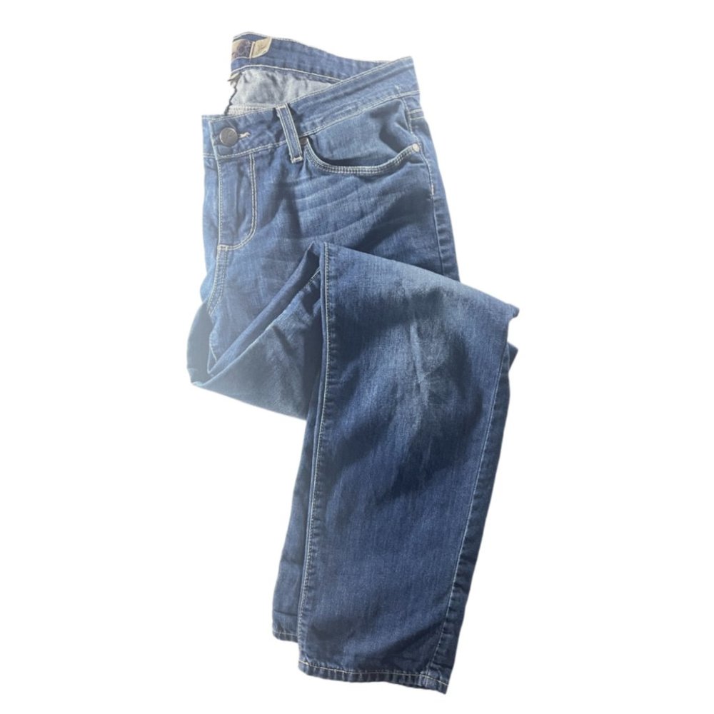 PAIGE | Venice Cropped Boyfriend Blue Jeans | 29